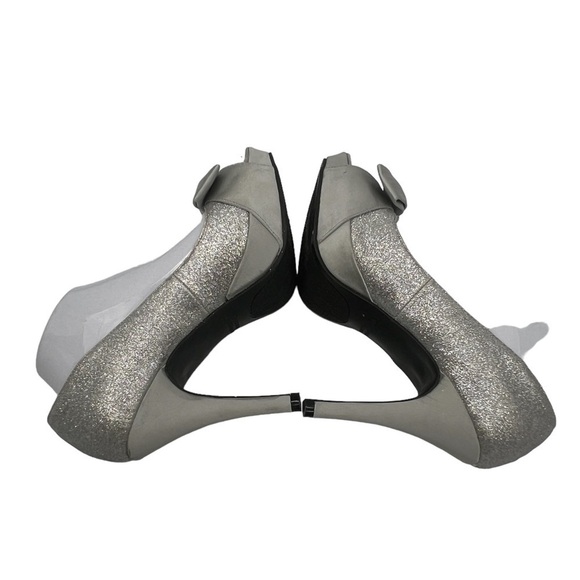 Rampage Silver Sparkle Griselda Platform Stiletto Heels Size 8 1/2 Women’s - Picture 6 of 9